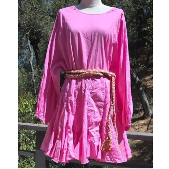 NEW $428 RHODE ELLA FLOWY MINI DRESS IN PRISM PINK SIZE S - Picture 2 of 8